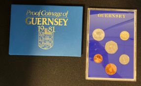 A Royal Mint Coinage of Guernsey 1981 proof set in original blue envelope and sealed plastic case