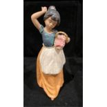 A Nao hand made in Spain figurine 'Girl with basket of flowers', no 435, 23cm high,