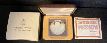 A Bahamas Anniversary Prince Charles $10 Proof Silver Coin