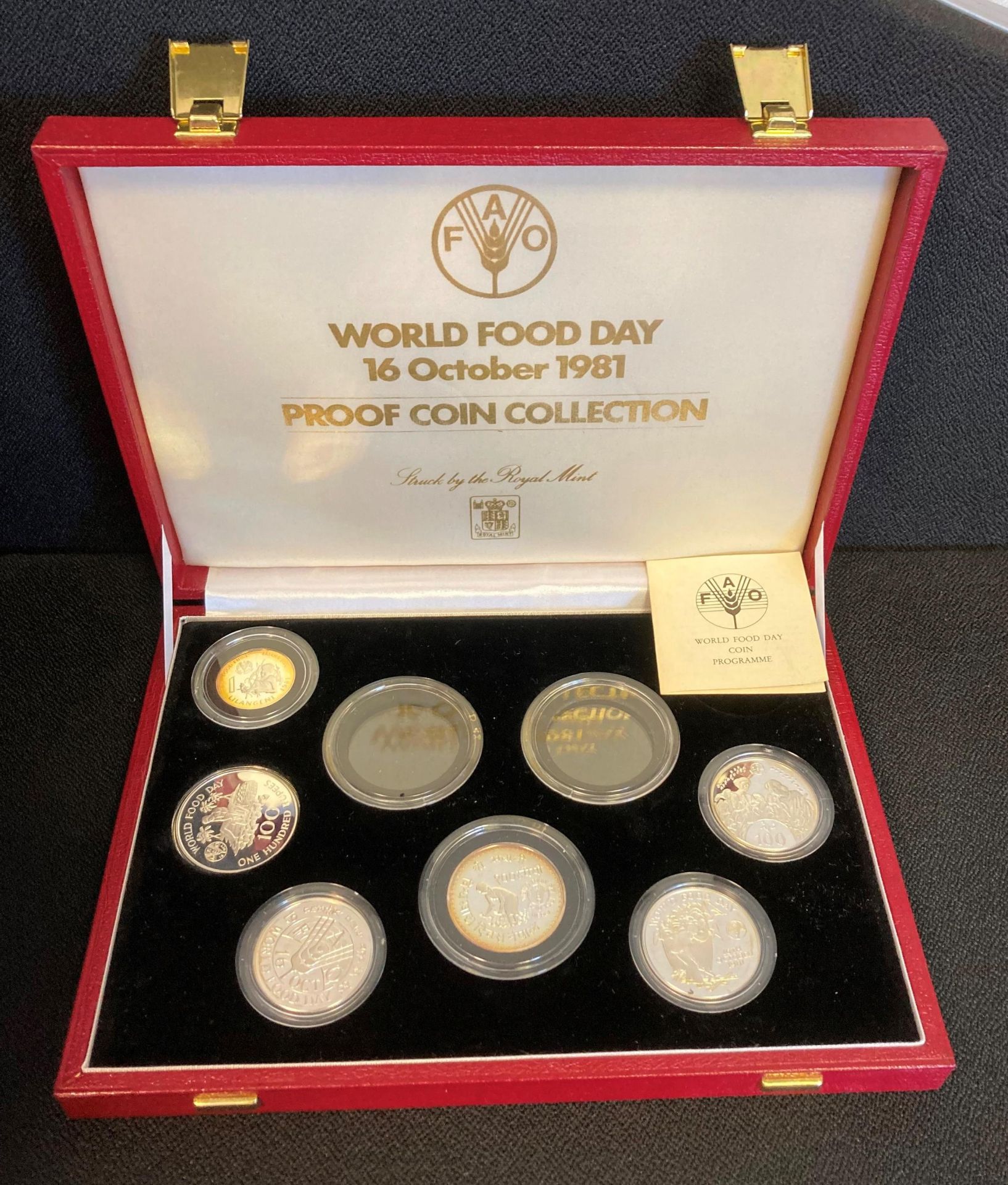 A Royal Mint World Food Day 16 October 1981 Silver Part Proof Coin Collection,