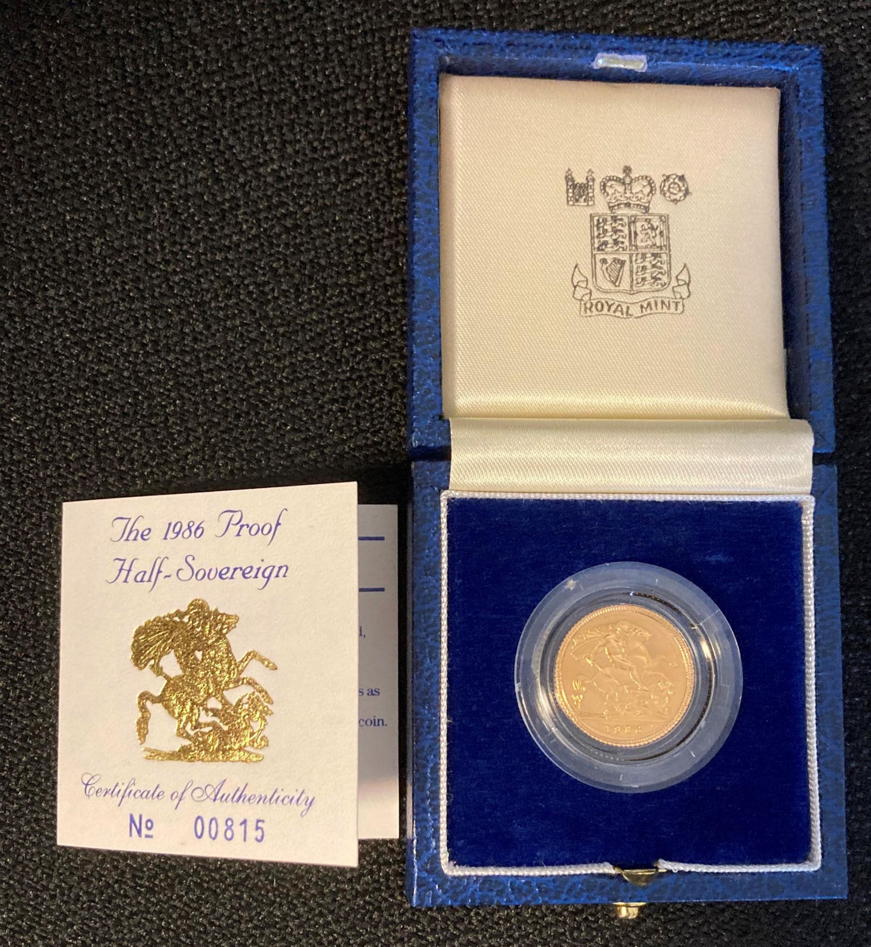 A Royal Mint 1986 Gold Proof Half-Sovereign no. - Image 3 of 3