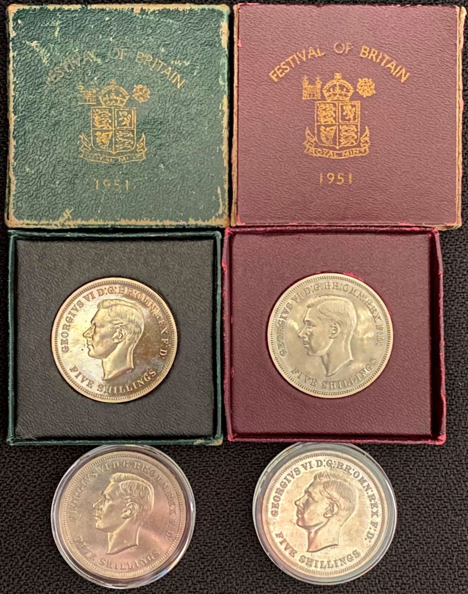 Four x 1951 Festival of Britain crowns - Image 2 of 2