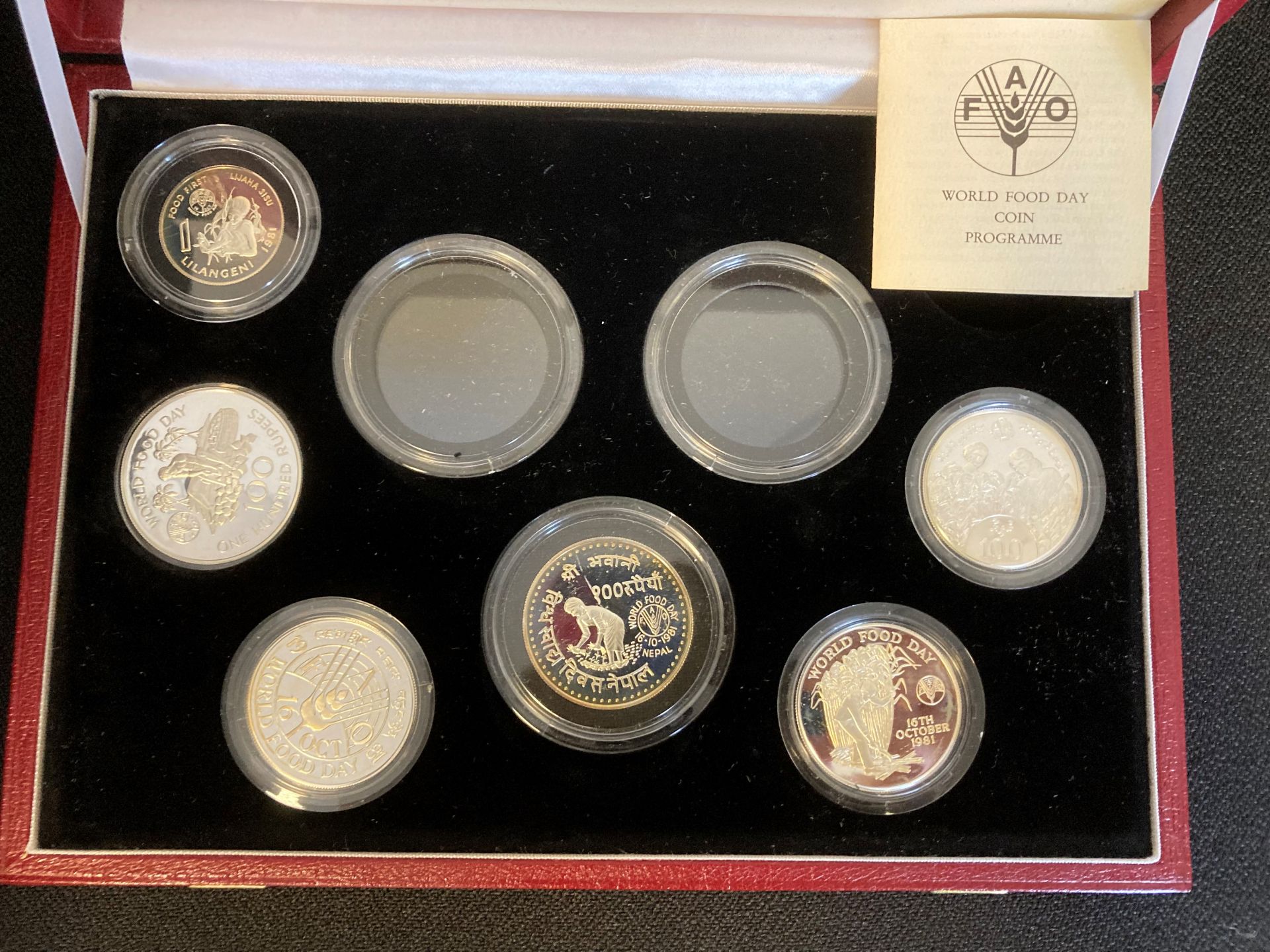 A Royal Mint World Food Day 16 October 1981 Silver Part Proof Coin Collection, - Image 2 of 2