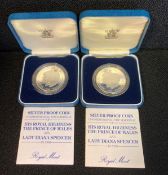 Two Royal Mint 1981 Silver Proof Coins commemorating the marriage of His Royal Highness The Prince