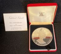 A Royal Mint 1985 Falkland Islands 100th Anniversary of Self Sufficiency £25 Silver Proof Coin,