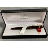 A Parker Sonnet Fountain pen in brown tortoise shell (boxed)