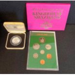 A Royal Mint Silver 2 Emalangeni Diamond Jubilee of King Sobhuza II 1981 together with a Kingdom of