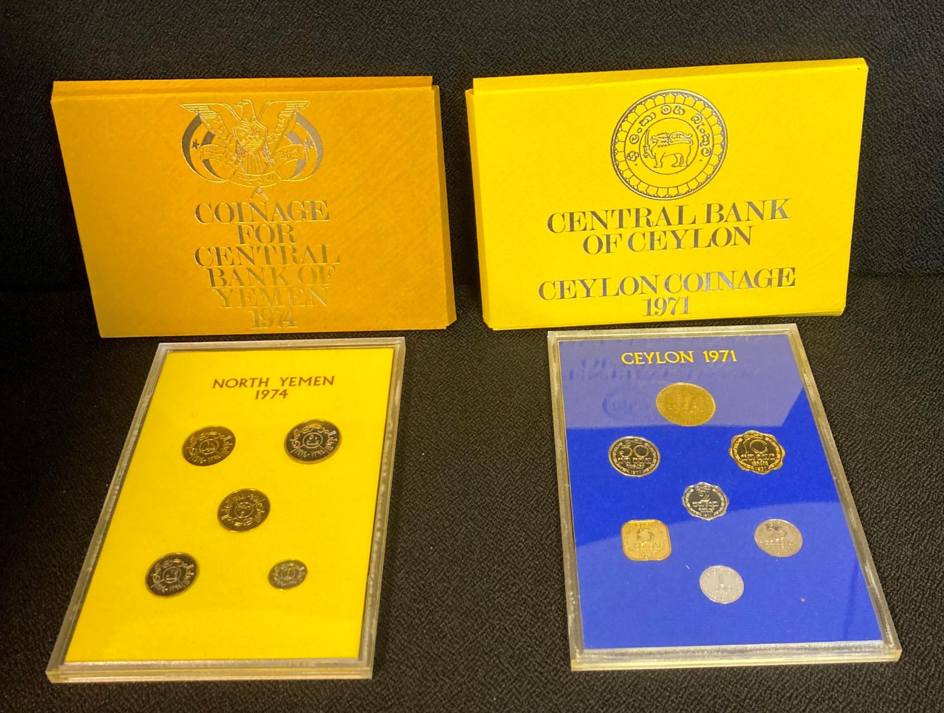 A Central Bank of Ceylon Coinage Set 1971 together with a Central Bank of Yemen Coinage Set 1974