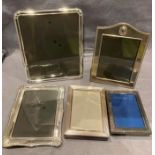 Five various silver plated photograph frames