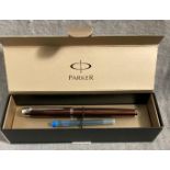 A Parker Fountain pen in brown (boxed)