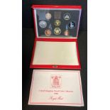 A Royal Mint Coinage of Great Britain and Northern Ireland 1986 proof set in red deluxe case