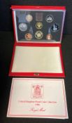 A Royal Mint Coinage of Great Britain and Northern Ireland 1986 proof set in red deluxe case