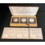 A Turks and Caicos Islands 1980 5/10/20 Crown Proof Silver Coins,