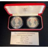 A Royal Mint St Helena and Ascension Island Royal Visit Silver Proof Fifty Pence Two Coin