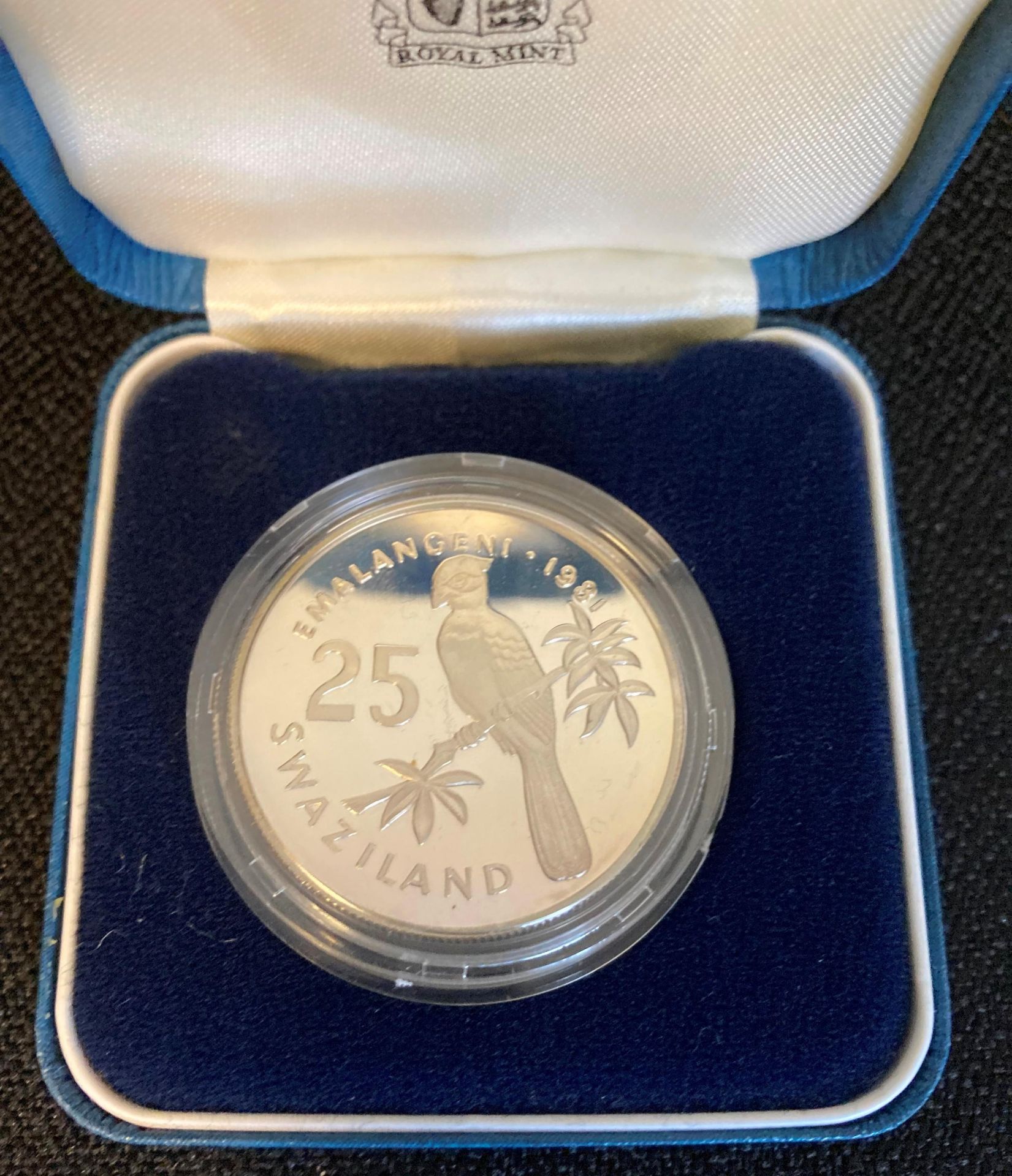 A Royal Mint Silver 25 Emalangeni Diamond Jubilee of King Sobhuza II 1981 - Image 2 of 2