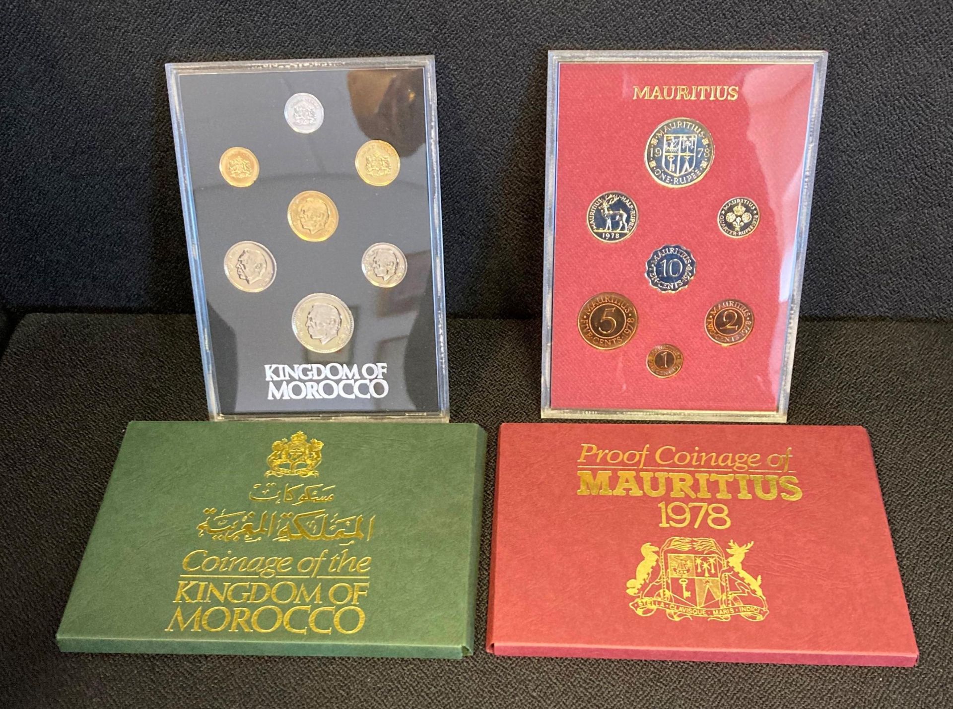 A Royal Mint Mauritius 1978 Proof Coin Set together with a Kingdom of Morocco Coin Set 1974/75