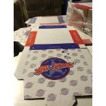 Contents to pallet - twenty eight packs of All Stars pizza boxes - large (10.5" x 10.