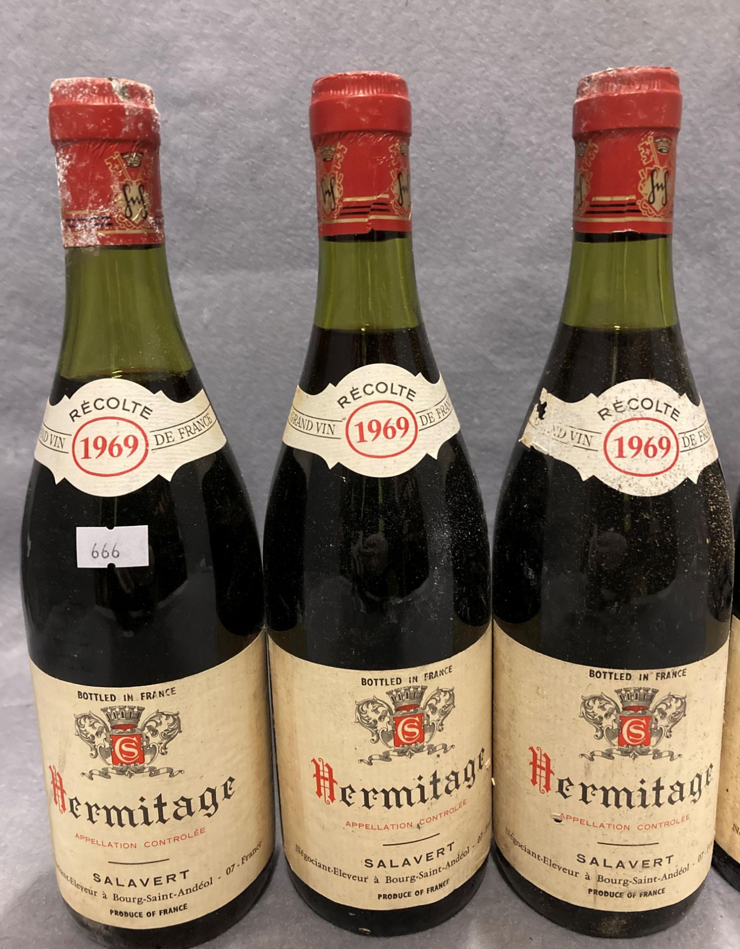 Five bottles of 75cl Heritage Salavert Recolte 1969 Grand Vin de France red wine - advised stored - Image 2 of 3