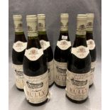 Six 75cl bottles of Domaine de la Renarde Delarme Rully 1985 red wine - advised stored in a cellar