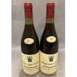 Two 75cl bottles of Pierre Bouree Fils Morey Saint-Denis 1974 red table wine for the I.E.