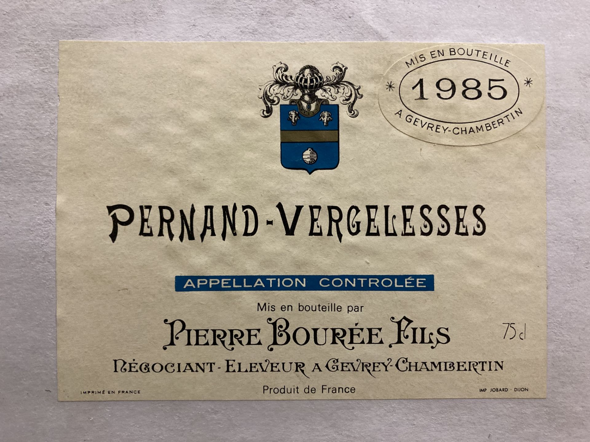 Twelve 75cl bottles of 1985 Pierre Bouree Fils Regociant - Eleveus A Gevrey - Chamberlin Pernard - - Image 4 of 5