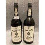 Two 75cl bottles of Warre's 1975 Vintage Port