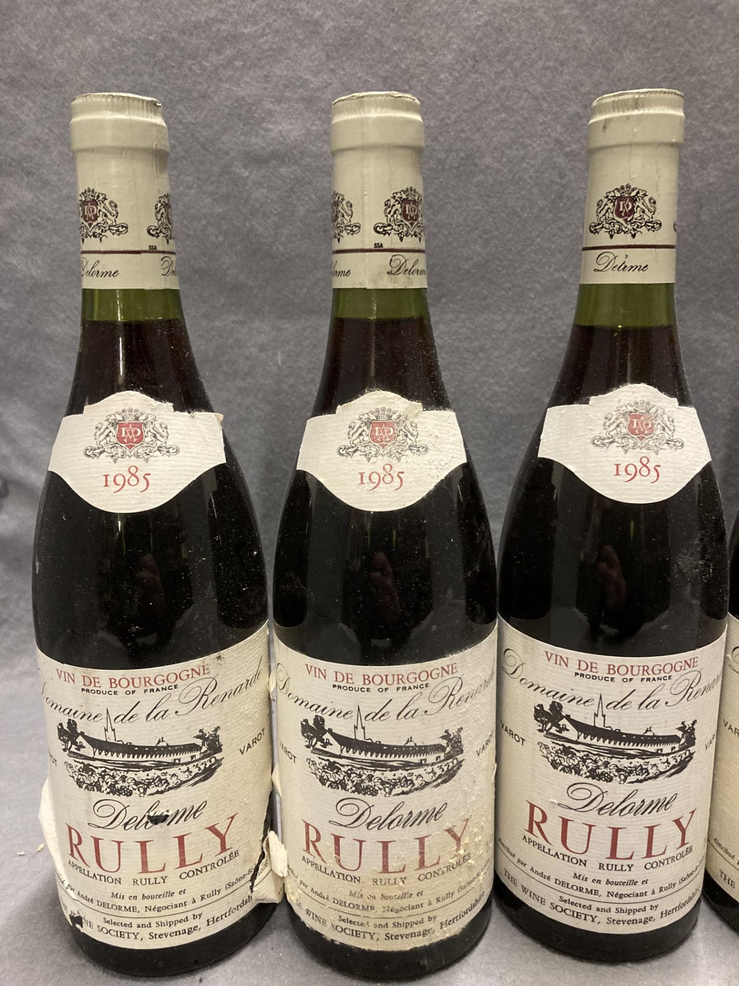 Six 75cl bottles of Domaine de la Renarde Delarme Rully 1985 red wine - advised stored in a cellar - Image 2 of 3