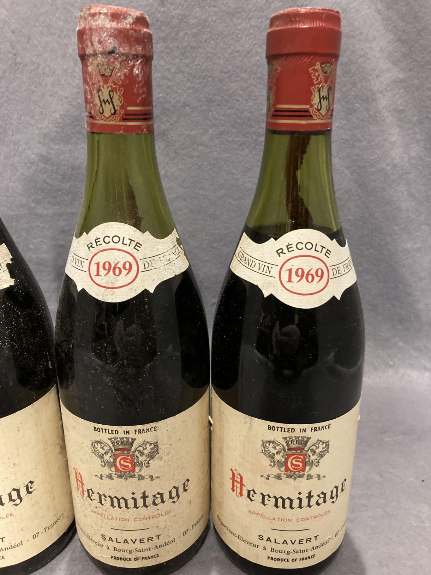 Five bottles of 75cl Heritage Salavert Recolte 1969 Grand Vin de France red wine - advised stored - Image 3 of 3