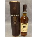 A 70cl bottle of Aberlour 10 years old Highland Single Malt Scotch Whisky (40% volume) in