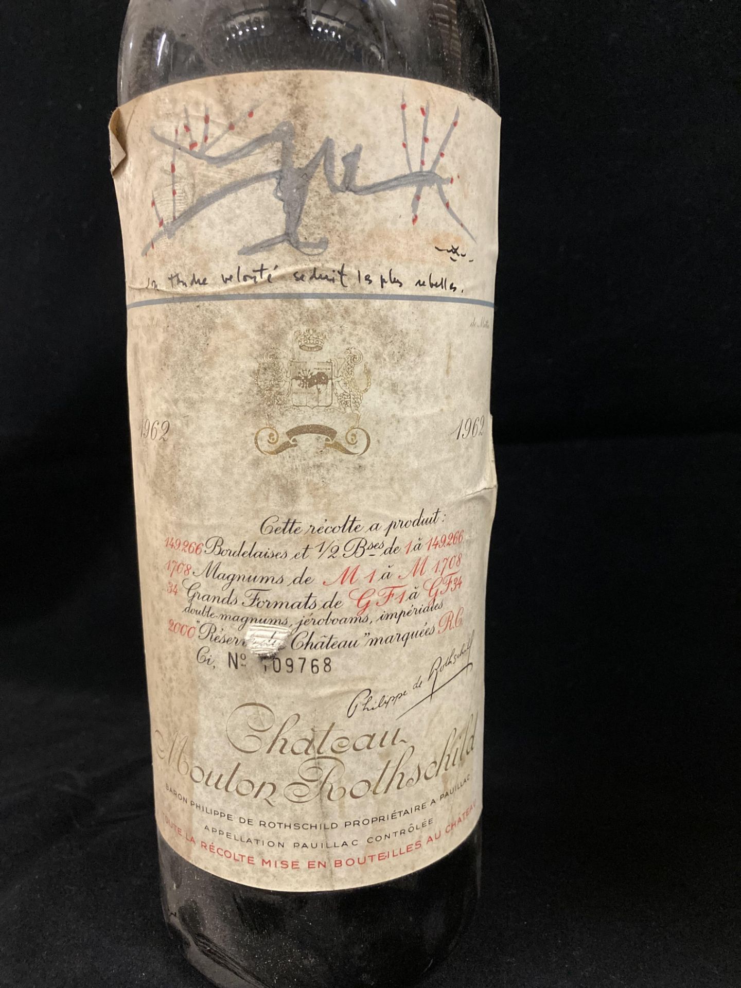 Two 75cl bottles of 1962 Chateau Mouton Rothschild No 115485 and 109768 - advised stored cellared - Image 11 of 12