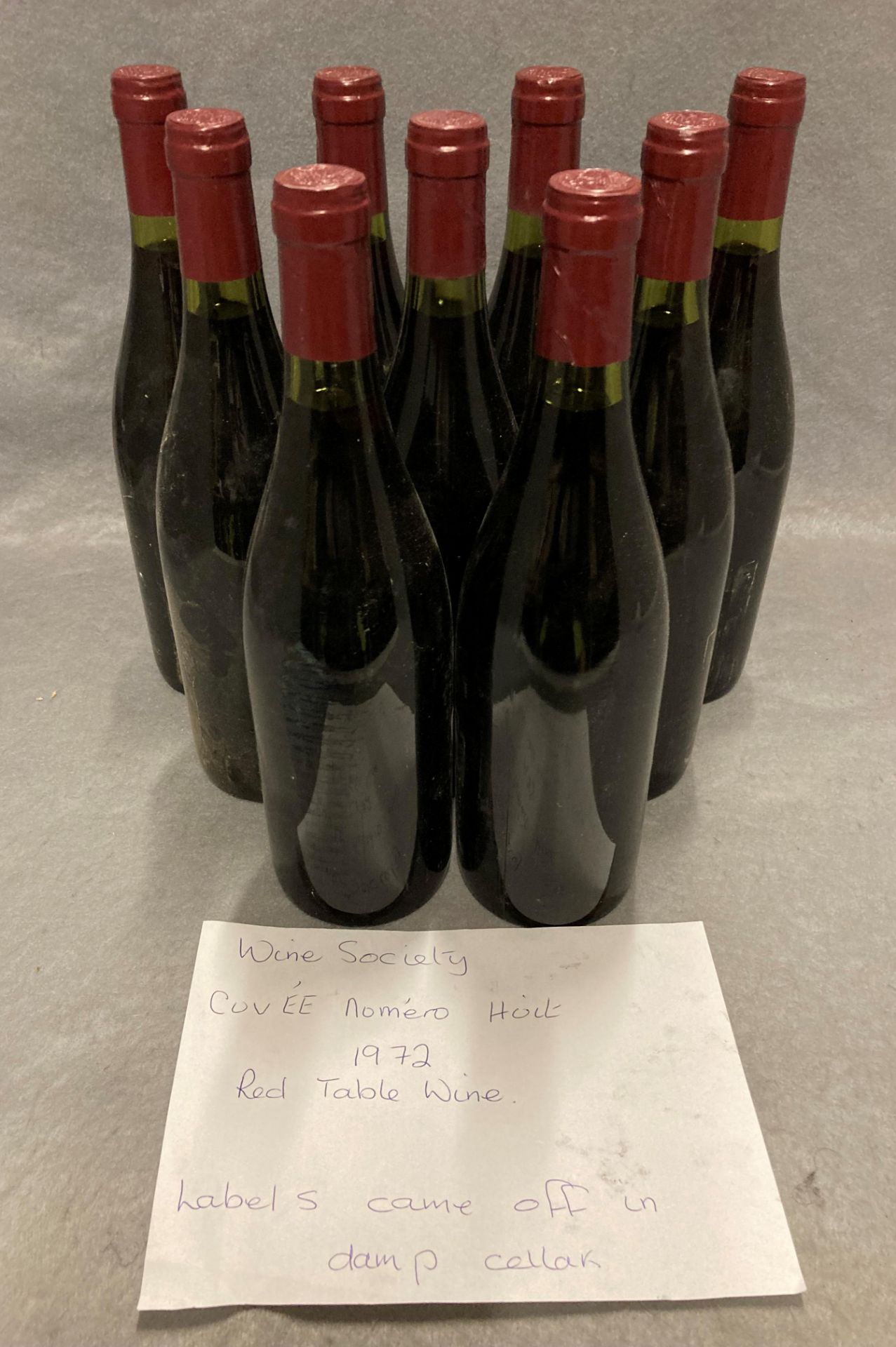 Nine bottles of 75cl red table wine believed to be I.E.