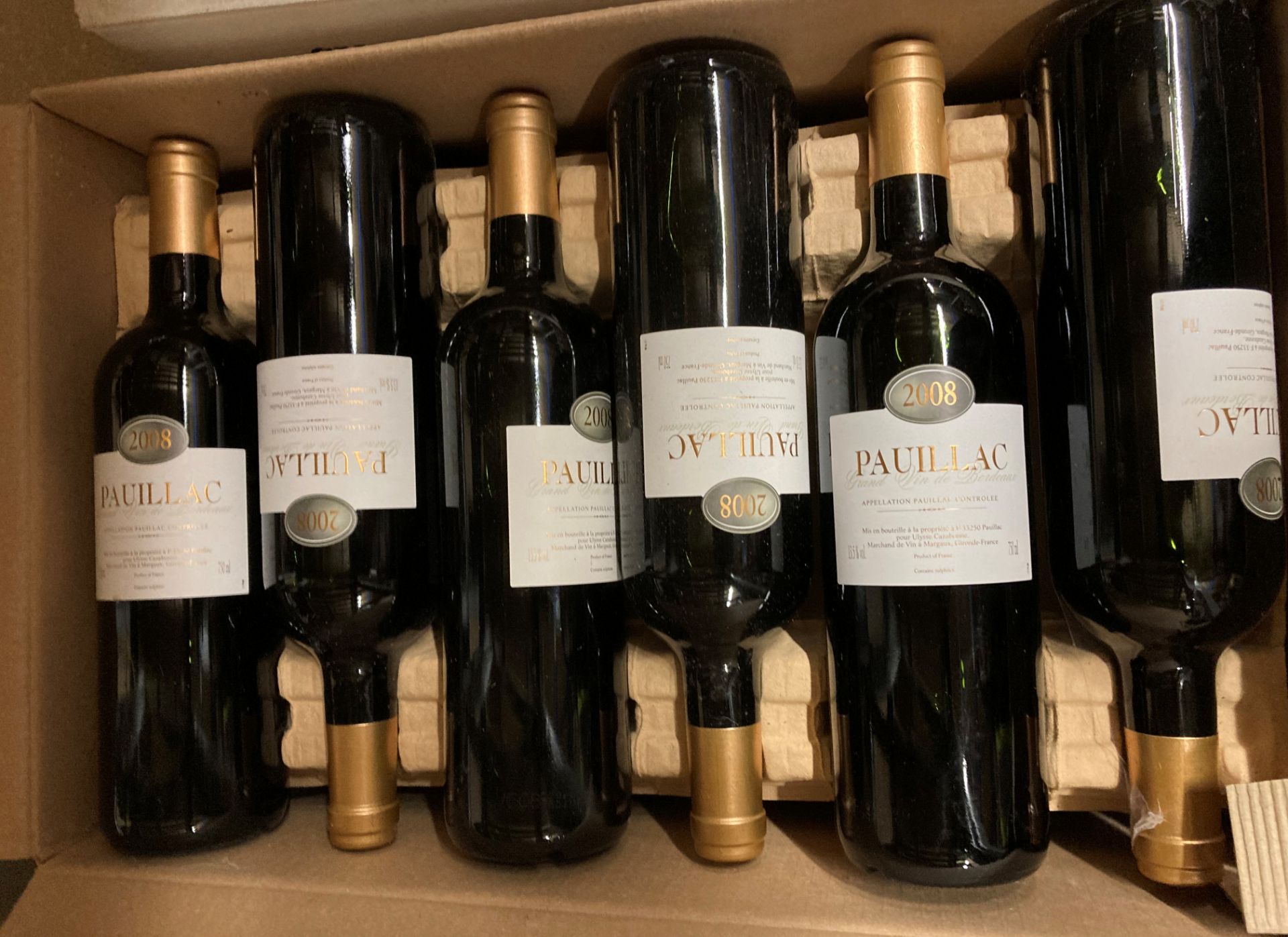 Twelve 750ml bottles of Pauillac 2008 red wine - advised stored in a cellar and laid in a box - Image 2 of 2