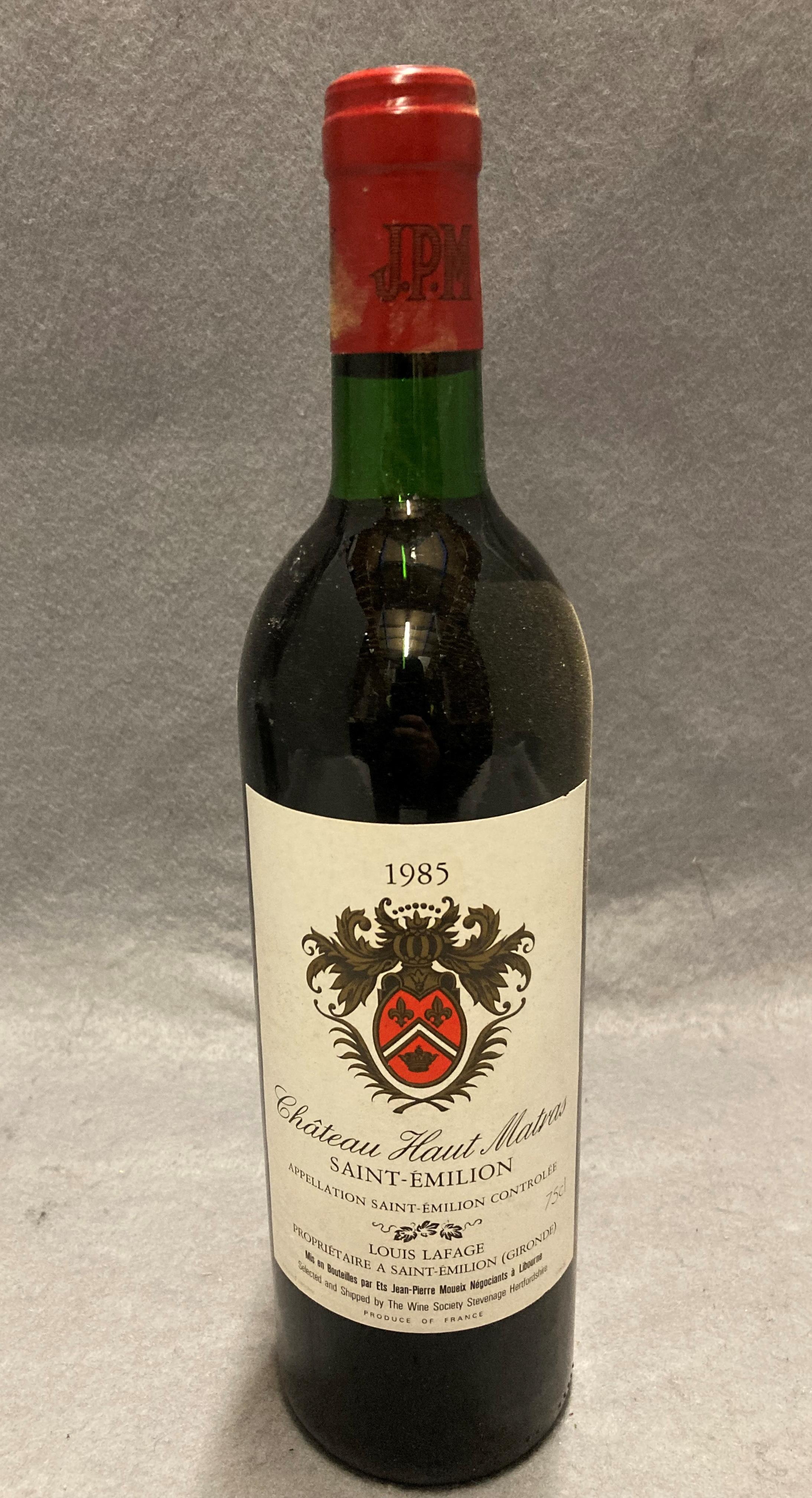 Twelve 75cl bottles of Chateau Haut Matrus Louis Lafage Saint-Emilion 1985 red wine - advised