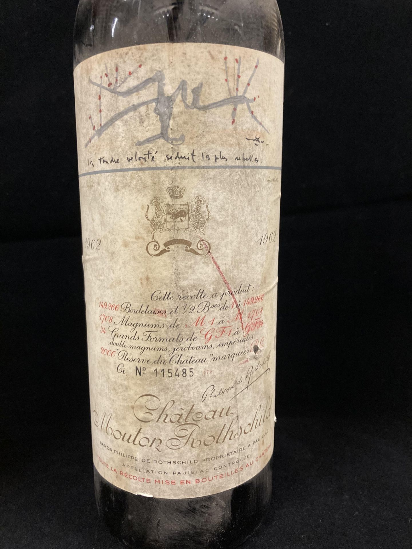 Two 75cl bottles of 1962 Chateau Mouton Rothschild No 115485 and 109768 - advised stored cellared - Image 12 of 12