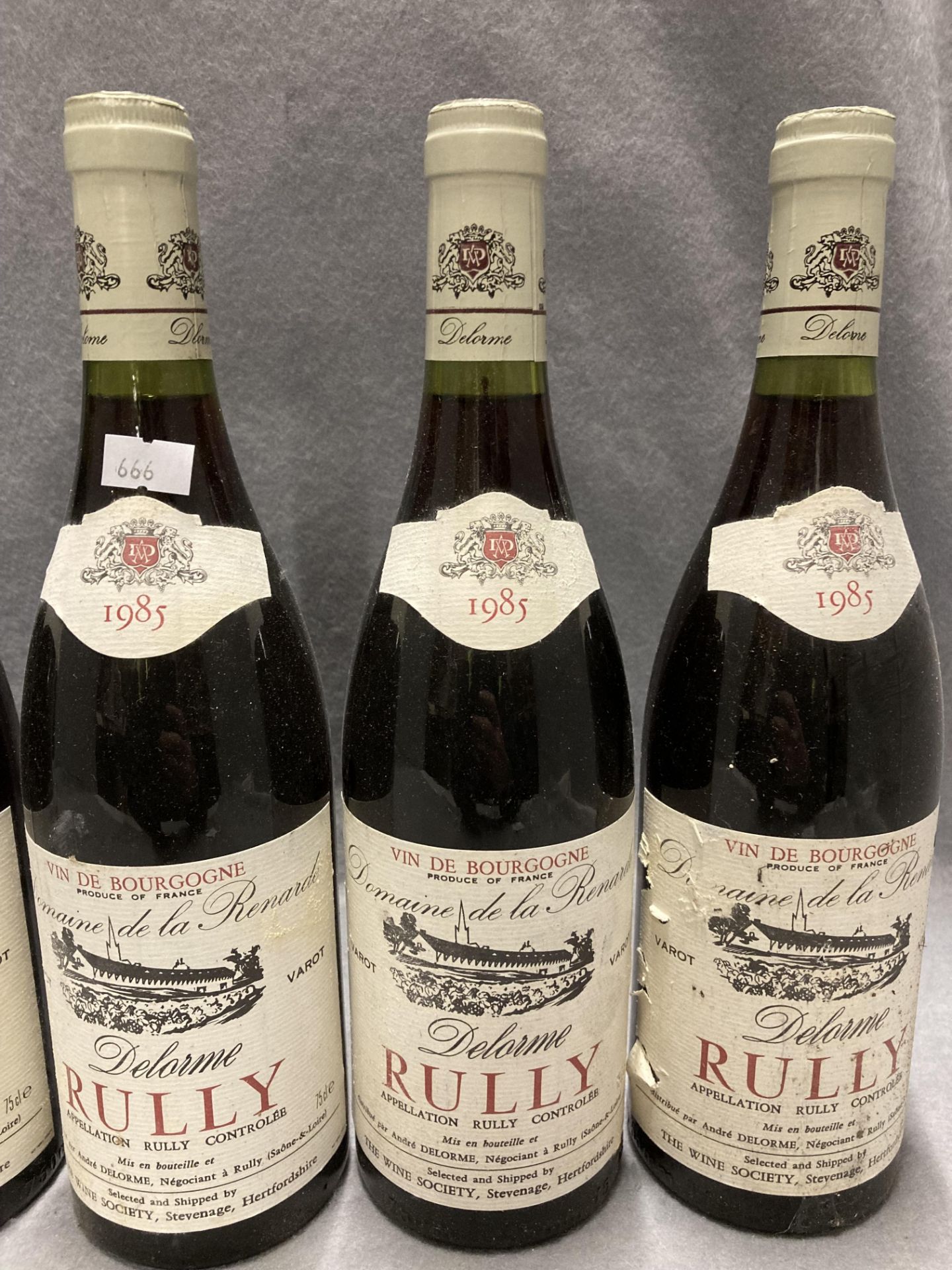 Six 75cl bottles of Domaine de la Renarde Delarme Rully 1985 red wine - advised stored in a cellar - Image 3 of 3