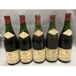 Five 75cl bottles of Nuits St.