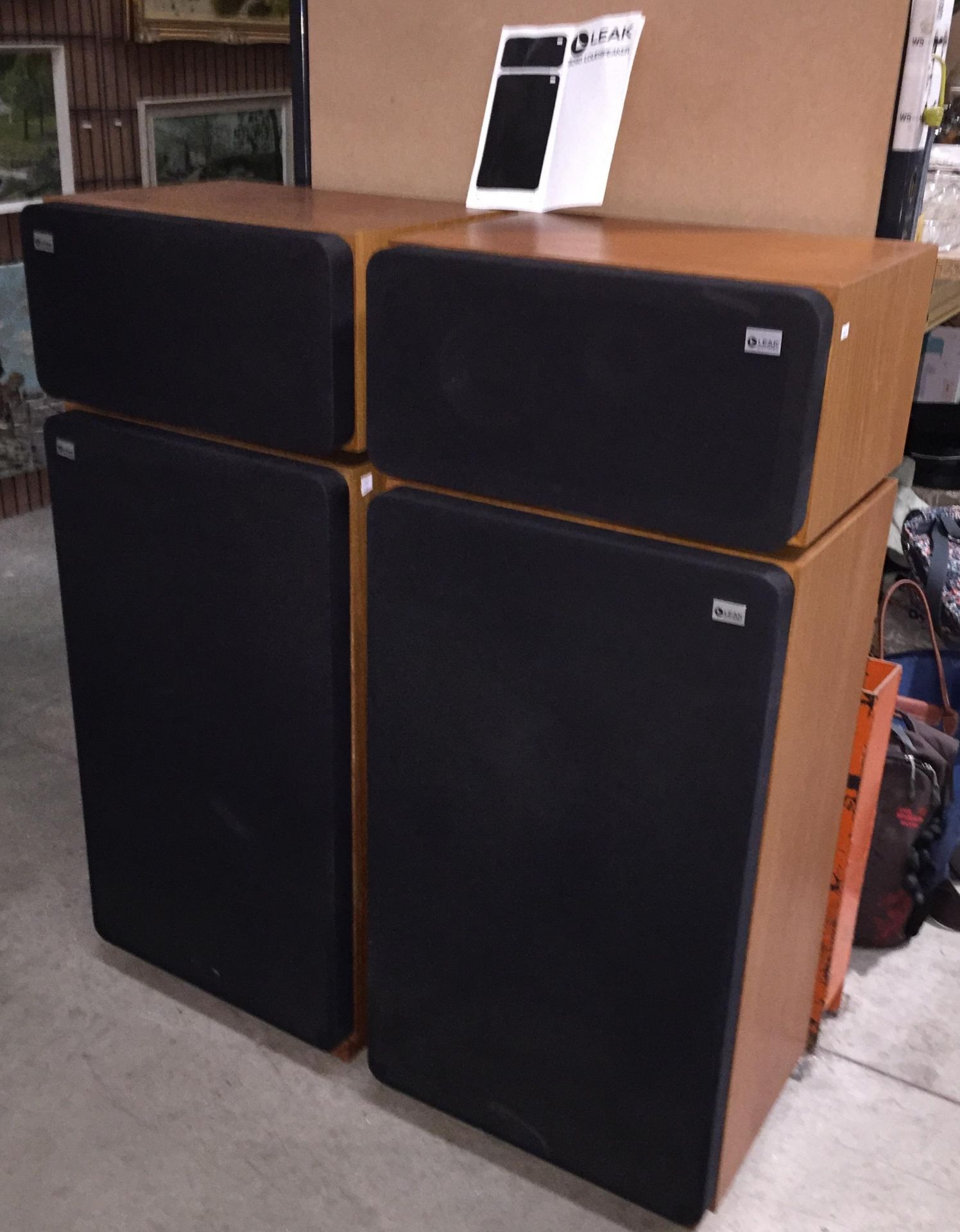 Pair of 2 piece Leak 3090 Loudspeakers, height 120cm,