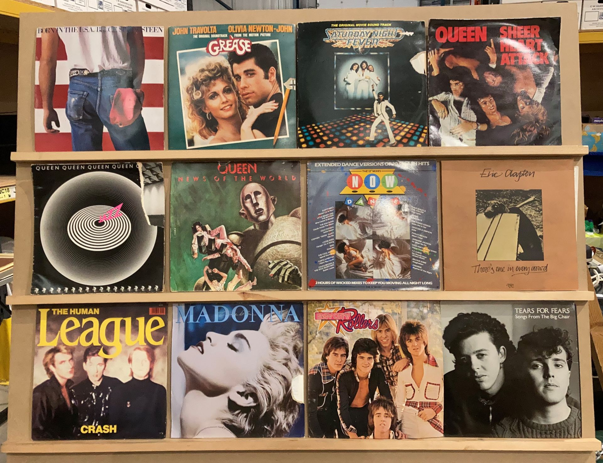 Contents to box - fifty assorted LP's mainly rock and pop circa 1970's and 80's including Adam Ant,