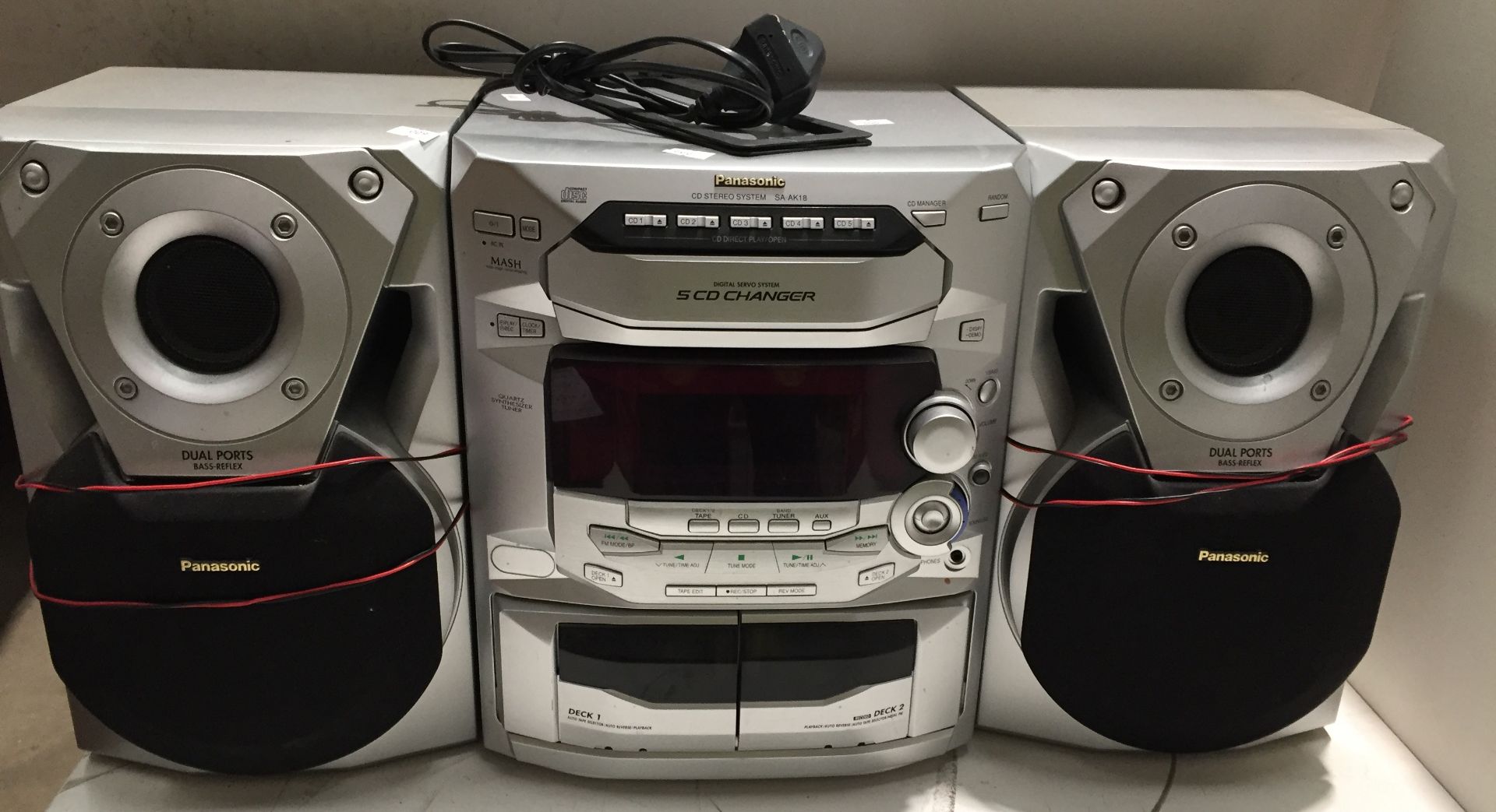 Panasonic SA-AK18 Stereo System - 5 CD Changer,