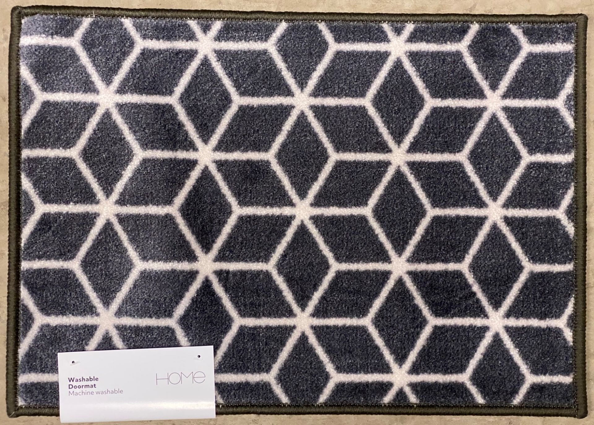 12 x Sainsburys Home Grey Geo Pattern Washable Doormats - 40cm x 57cm (4 x packs)