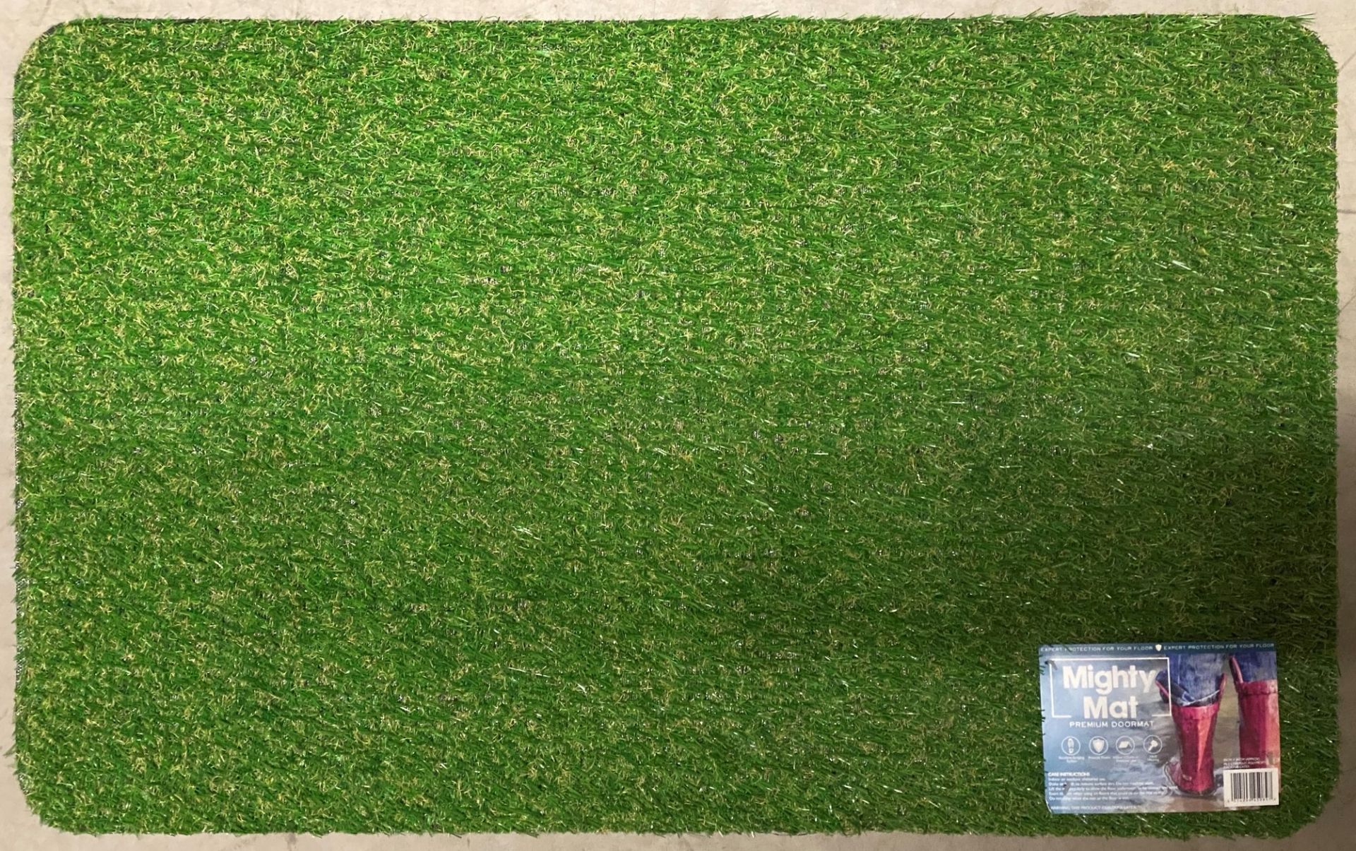 12 x Mighty Mat Premium Polypropylene Grass Effect Doormats - 50cm x 80cm