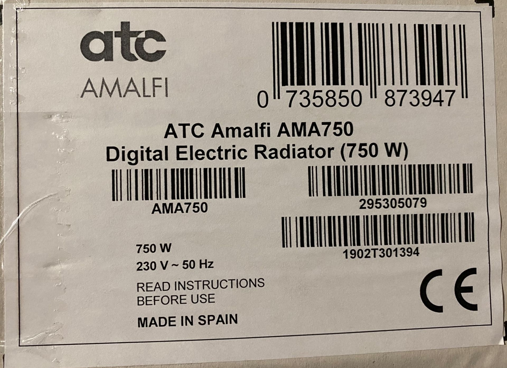An ATC Amalfi 750W Digital Electric Radiator - (New, - Image 7 of 7