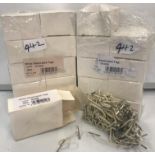 20 x boxes of 100 white elasticated metal ended treasury tags 102mm