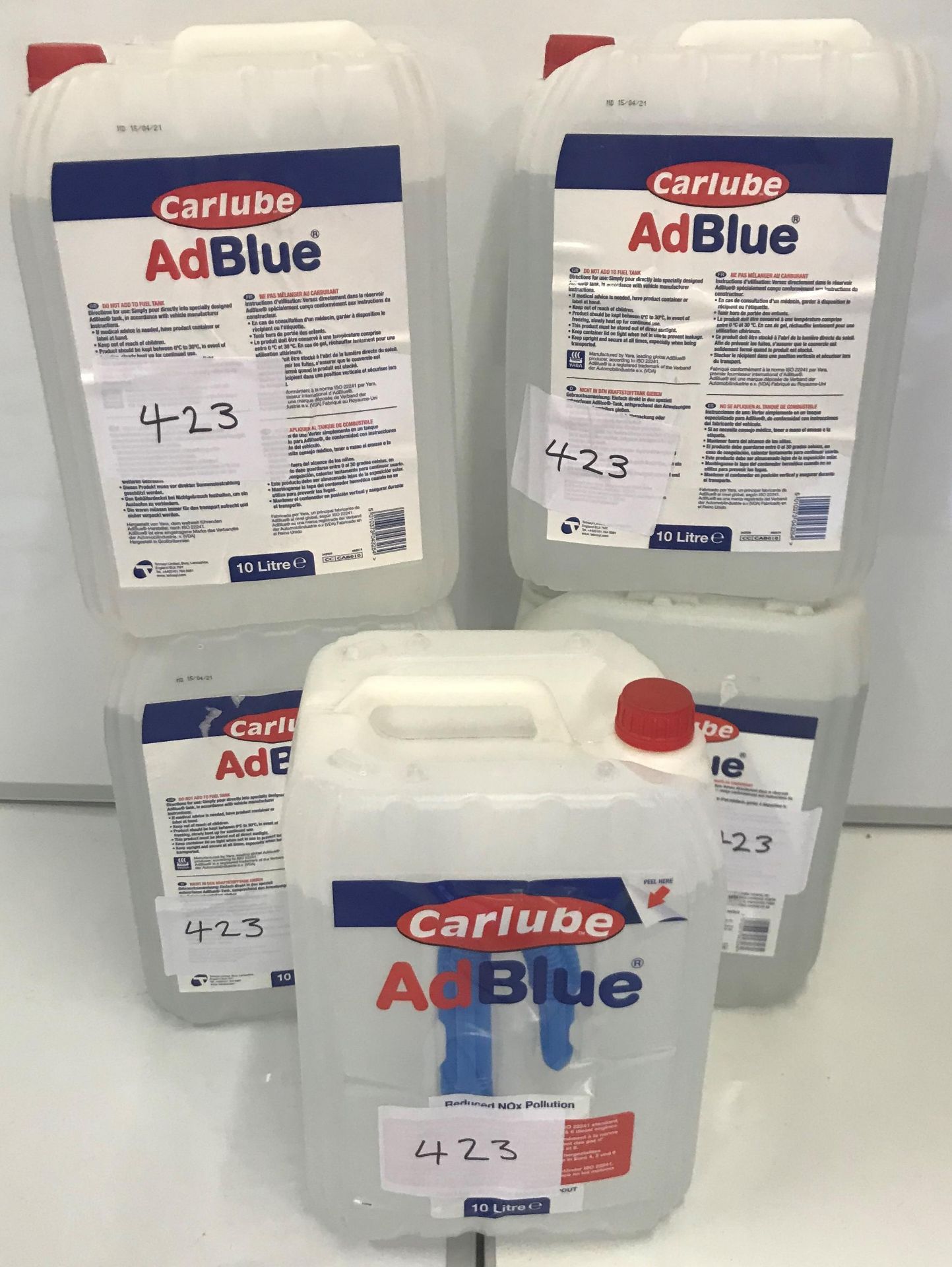 50L Adblue in 5 x 10L container with flexible pouring spout
