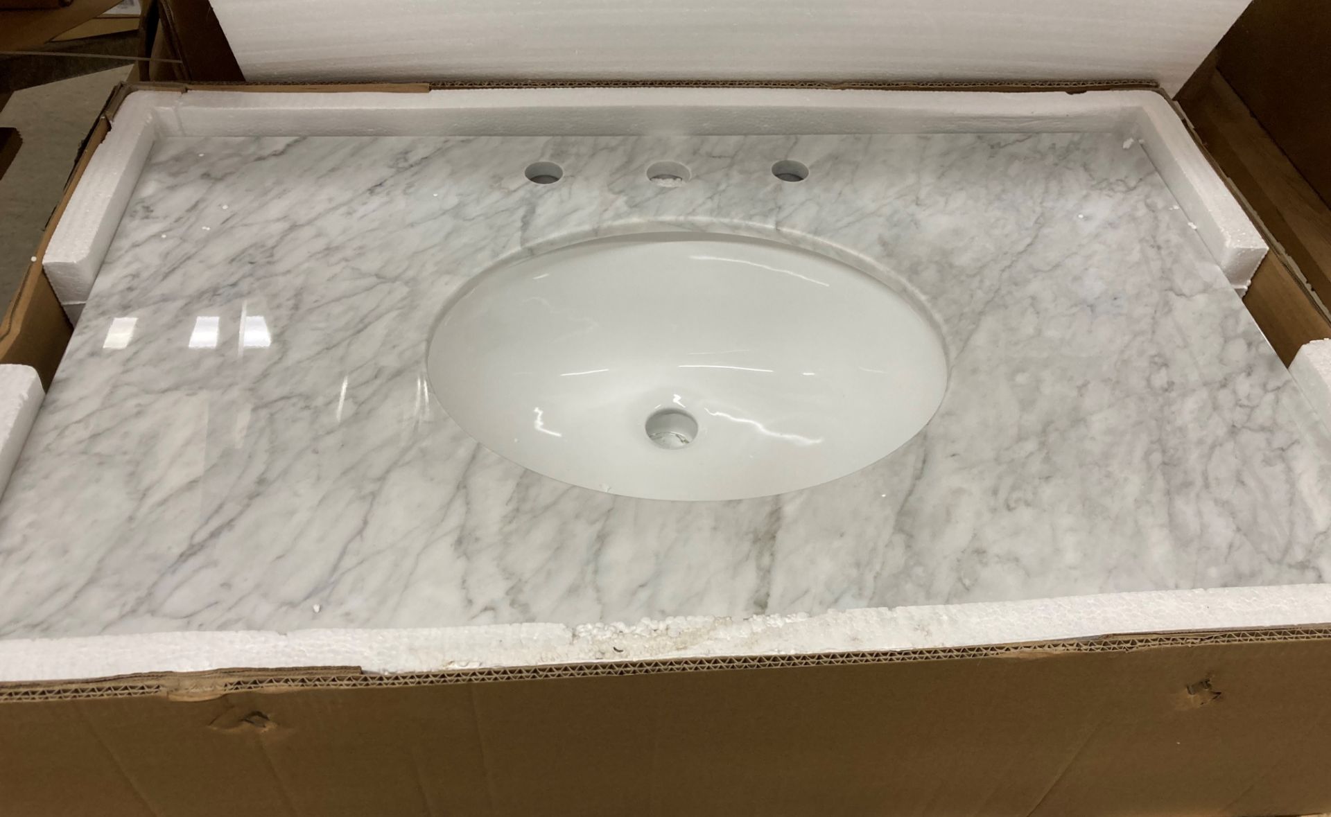 800 rectangle single bowl marble top 3TH grey,