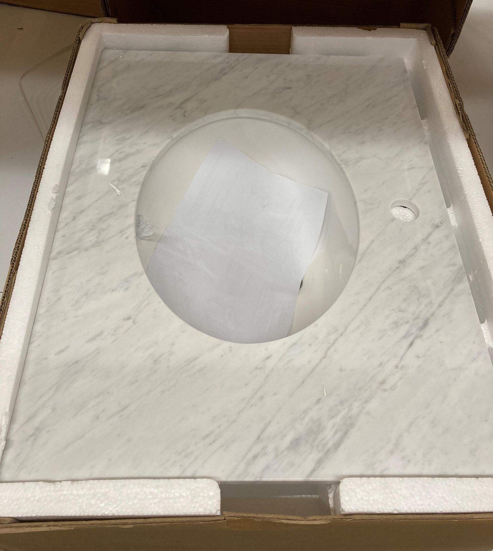 600 rectangular single bowl marble top 1TH sink