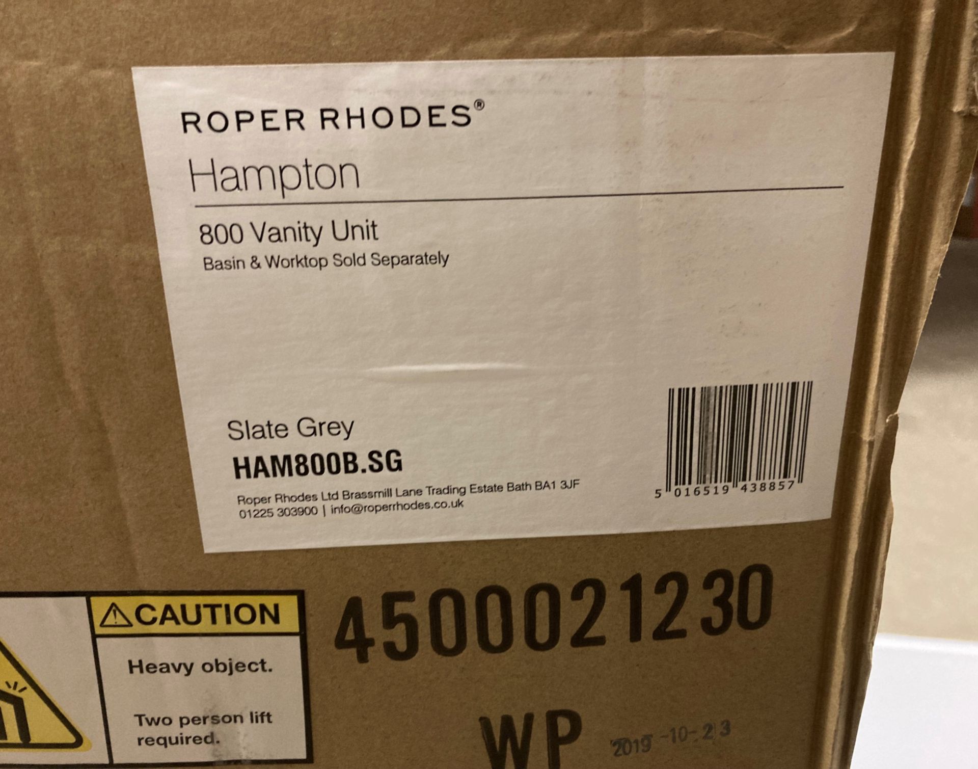 Roper Rhodes Hampton 800 vanity unit slate grey - Image 2 of 2