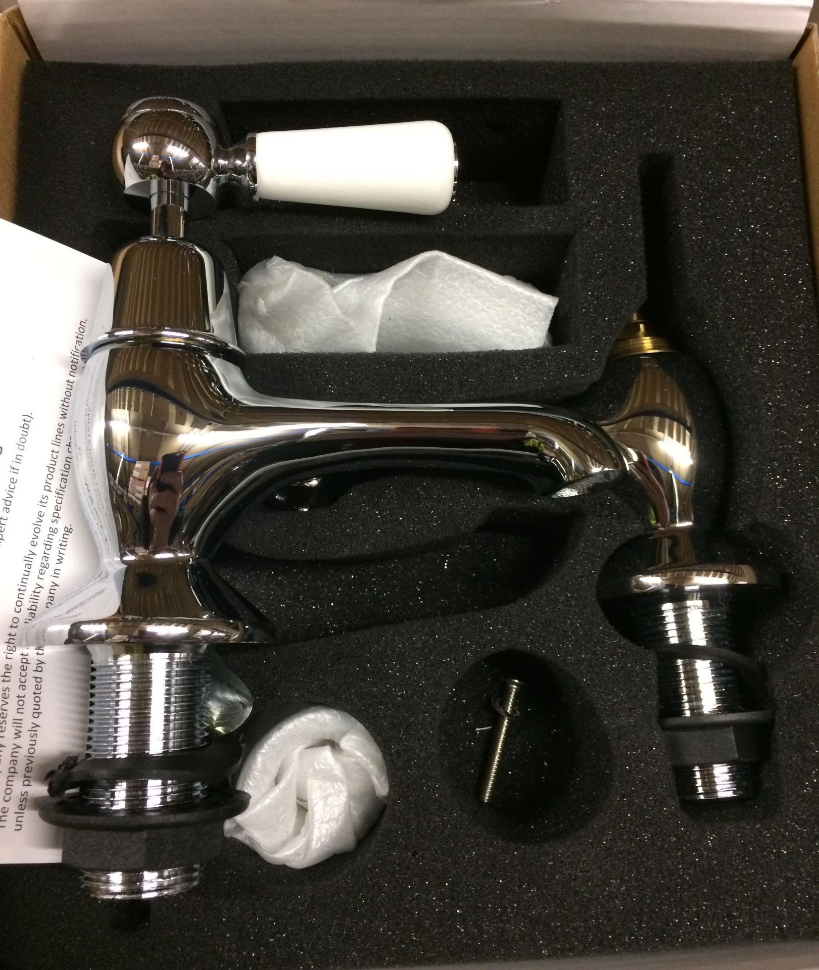 Hudson Reed Topaz lever bath taps in chrome and white