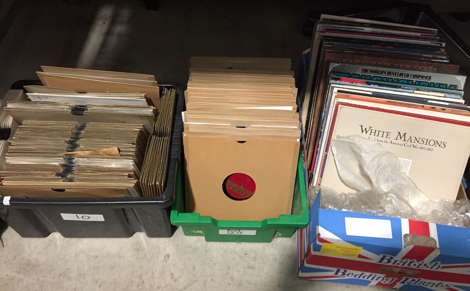 3 boxes of 78/45 rpm & LP's mainly dance,