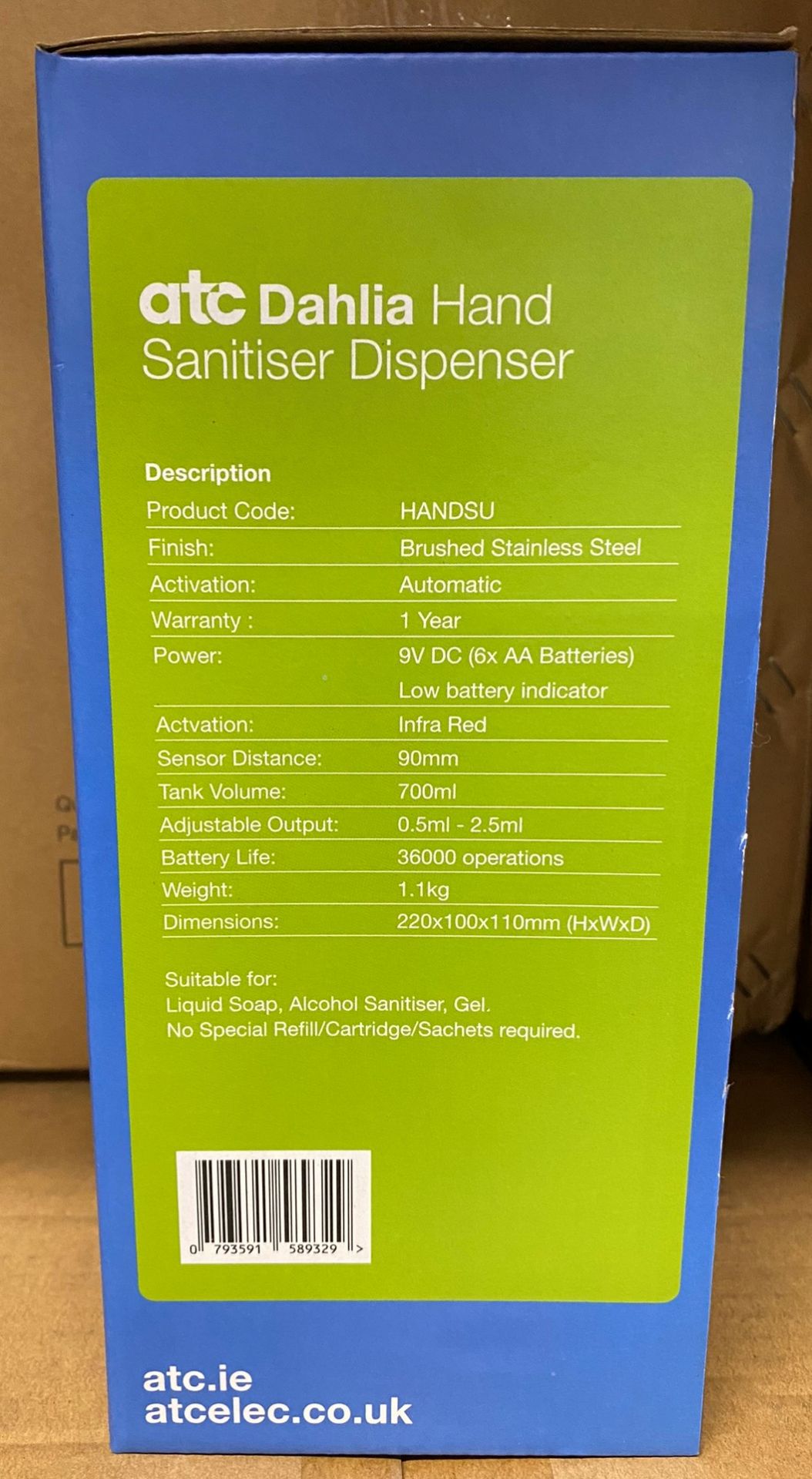 12 x ATC Dahlia Automatic Hand Soap/Sanitiser Dispensers - (New, boxed Stock) - Infrared Activation, - Image 5 of 6